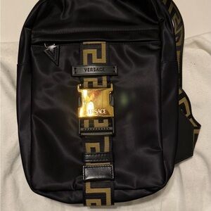 Versace Black and Gold Backpack
